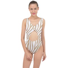 Brown Zebra Vibes Animal Print  Center Cut Out Swimsuit by ConteMonfrey