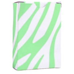 Green Zebra Vibes Animal Print  Playing Cards Single Design (rectangle) With Custom Box by ConteMonfrey