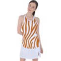 Orange Zebra Vibes Animal Print   Racer Back Mesh Tank Top View1