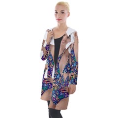 Leafs And Floral Print Hooded Pocket Cardigan by BellaVistaTshirt02