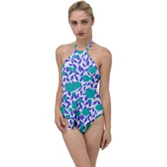 Green Flowers On The Wall Go With The Flow One Piece Swimsuit by ConteMonfrey