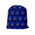 Blue Neon Squares - Modern Abstract Drawstring Pouch (XL) View2