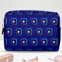 Blue Neon Squares - Modern Abstract Make Up Pouch (medium) by ConteMonfrey