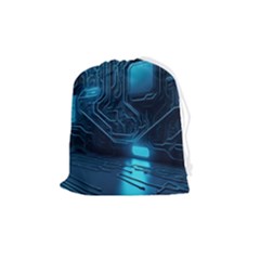 Technology Modern Drawstring Pouch (medium) by Simbadda