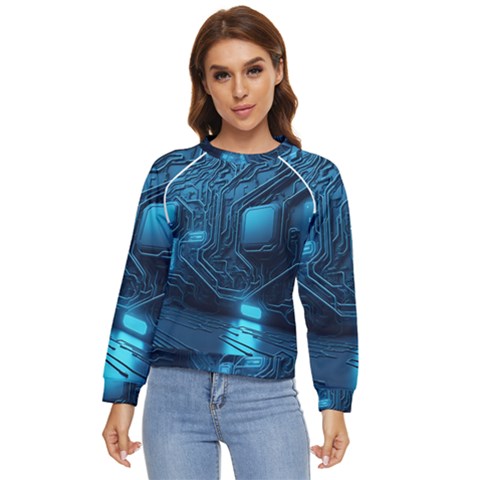 Technology Modern Women s Long Sleeve Raglan Tee by Simbadda