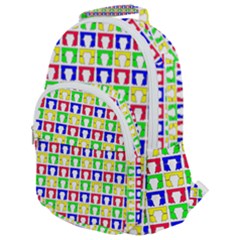 Colorful Curtains Seamless Pattern Rounded Multi Pocket Backpack by Amaryn4rt