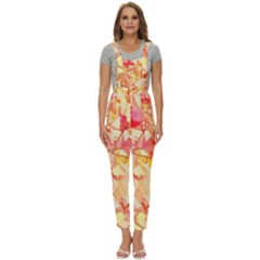 Monotype Art Pattern Leaves Colored Autumn Women s Pinafore Overalls Jumpsuit by Amaryn4rt
