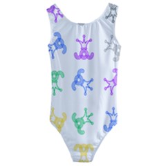 Rainbow Clown Pattern Kids  Cut-out Back One Piece Swimsuit by Amaryn4rt