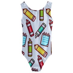 Seamless Pixel Art Pattern Kids  Cut-out Back One Piece Swimsuit by Amaryn4rt
