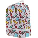 Seamless Pixel Art Pattern Zip Bottom Backpack View1