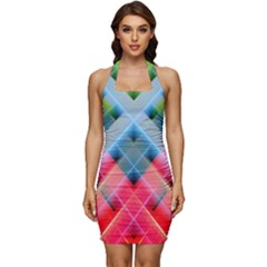 Graphics Colorful Colors Wallpaper Graphic Design Sleeveless Wide Square Neckline Ruched Bodycon Dress by Amaryn4rt