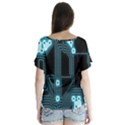 A Completely Seamless Background Design Circuitry V-Neck Flutter Sleeve Top View2