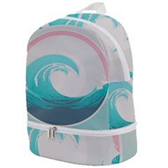 Tidal Wave Ocean Sea Tsunami Wave Minimalist Zip Bottom Backpack by Wegoenart