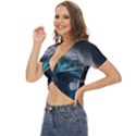 Tsunami Waves Ocean Sea Water Rough Seas Nature Twist Front Crop Top View2