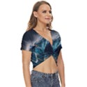 Tsunami Waves Ocean Sea Water Rough Seas Nature Twist Front Crop Top View3
