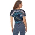 Tsunami Waves Ocean Sea Water Rough Seas Nature Twist Front Crop Top View4