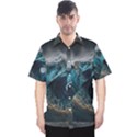 Tsunami Waves Ocean Sea Water Rough Seas Nature Men s Hawaii Shirt View1