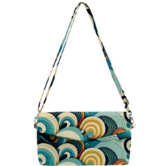 Waves Ocean Sea Abstract Whimsical Abstract Art 6 Removable Strap Clutch Bag by Wegoenart