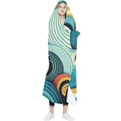 Waves Ocean Sea Abstract Whimsical Abstract Art 6 Wearable Blanket by Wegoenart