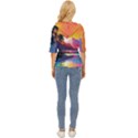 Ai Generated Tropical Island Sunset Landscape Lightweight Drawstring Hooded Top View4