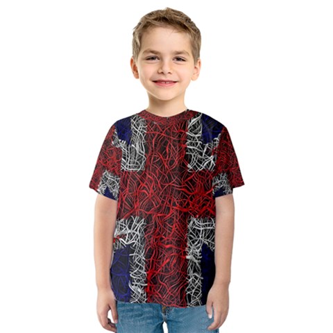 Union Jack Flag Uk Patriotic Kids  Sport Mesh Tee by Celenk