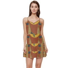 Egyptian Tutunkhamun Pharaoh Design Short Frill Dress by Celenk