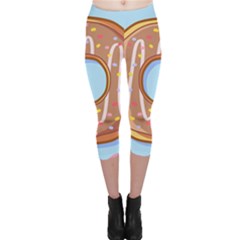 Dessert Food Donut Sweet Decor Chocolate Bread Capri Leggings  by Uceng