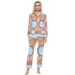Dessert Food Donut Sweet Decor Chocolate Bread Womens  Long Sleeve Velvet Pocket Pajamas Set by Uceng