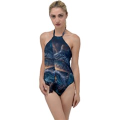 Fantasy People Mysticism Composing Fairytale Art 2 Go With The Flow One Piece Swimsuit by Uceng
