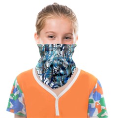 Abstract Acrylic Color Texture Watercolor Creative Face Covering Bandana (kids) by Uceng