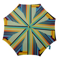 Colorful Rainbow Striped Pattern Stripes Background Hook Handle Umbrellas (large) by Uceng