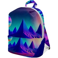 Fantasy Universe Art Wallpaper Artwork Zip Up Backpack by Uceng