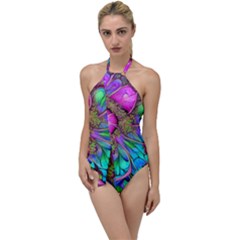 Abstract Art Psychedelic Experimental Go With The Flow One Piece Swimsuit by Uceng