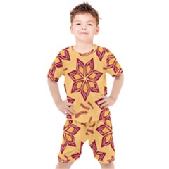 Flower Mandala Template Sketch Drawing Art Kids  Tee And Shorts Set by Uceng