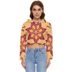 Flower Mandala Template Sketch Drawing Art Women s Lightweight Cropped Hoodie by Uceng