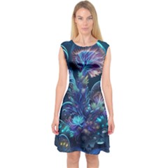 Fantasy People Mysticism Composing Fairytale Art 3 Capsleeve Midi Dress by Uceng