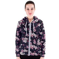 Sakura Flower Flowers Floral Flora Nature Women s Zipper Hoodie by Jancukart