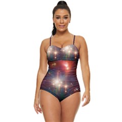 Astrology Astronomical Cluster Galaxy Nebula Retro Full Coverage Swimsuit by danenraven