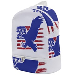 Usa Flag Eagle Symbol American Bald Eagle Country Zip Bottom Backpack by Wegoenart