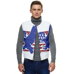 Usa Flag Eagle Symbol American Bald Eagle Country Men s Short Button Up Puffer Vest	 by Wegoenart