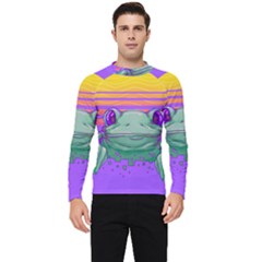 Frog Animal Sun Amphibian Figure Digital Art Men s Long Sleeve Rash Guard by Wegoenart