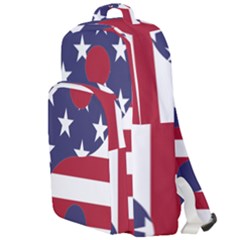 Yang Yin America Flag Abstract Art Asian Balance Double Compartment Backpack by Wegoenart