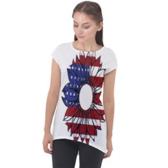 Us Flag Flower Sunshine Flag America Usa Cap Sleeve High Low Top by Wegoenart
