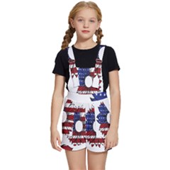 Us Flag Flower Sunshine Flag America Usa Kids  Short Overalls by Wegoenart