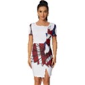 Us Flag Flower Sunshine Flag America Usa Fitted Knot Split End Bodycon Dress View1