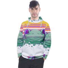 Frog Animal Sun Amphibian Figure Digital Art Men s Pullover Hoodie by Wegoenart