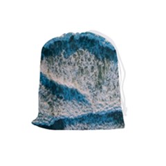 Waves Wave Nature Beach Drawstring Pouch (large) by Salman4z