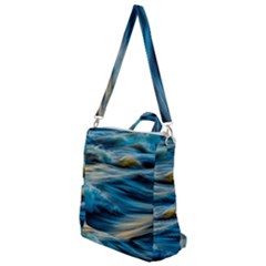 Waves Wave Water Blue Sea Ocean Abstract Crossbody Backpack by Salman4z
