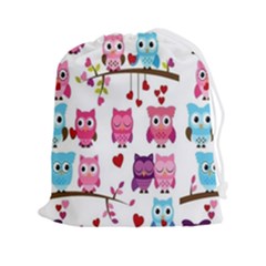 Owl Pattern Drawstring Pouch (2xl) by Salman4z