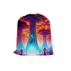 Sci-fi Fantasy Art Painting Colorful Pattern Drawstring Pouch (large) by Ravend